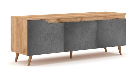 Meuble TV TURE coloris chêne 140x40x52 cm