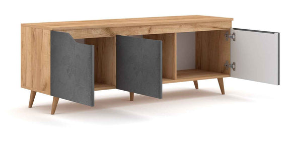 Meuble TV TURE coloris chêne 140x40x52 cm