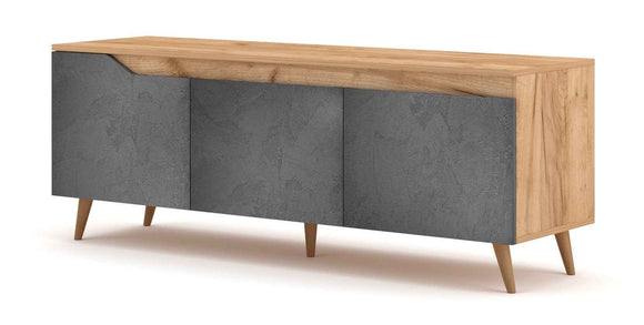 Meuble TV TURE coloris chêne 140x40x52 cm