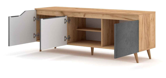 Meuble TV TURE coloris chêne 140x40x52 cm