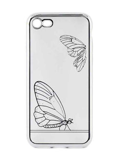 Tellur Cover Silicone pour iPhone 7 Papillon argent