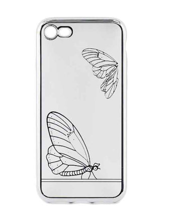 Tellur Cover Silicone pour iPhone 7 Papillon argent