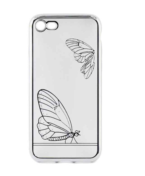 Tellur Cover Silicone pour iPhone 7 Papillon argent