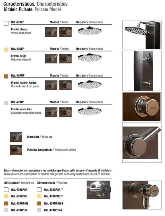 Douche de piscine solaire PULSATE 40L avec rince pieds