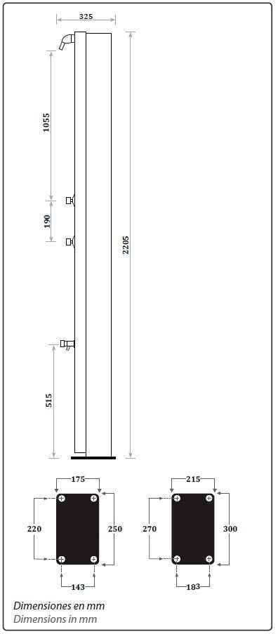Douche de piscine solaire ULTIMATE 60L avec rince pieds temporisé