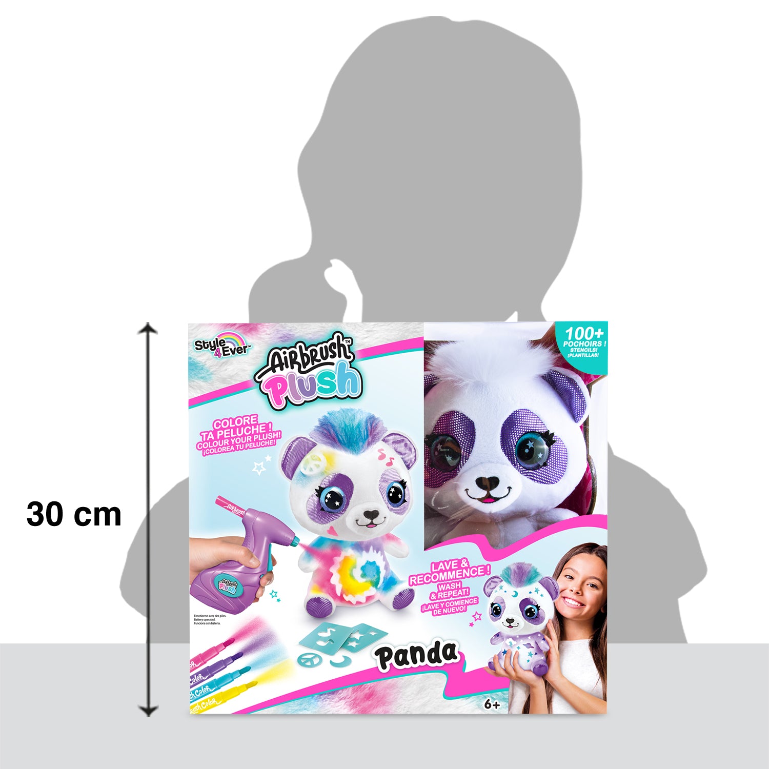 Peluche airbrush panda 25 cm