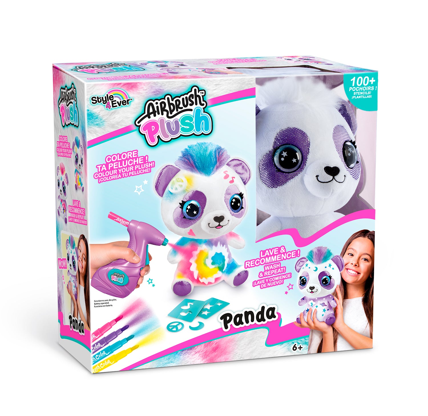 Peluche airbrush panda 25 cm