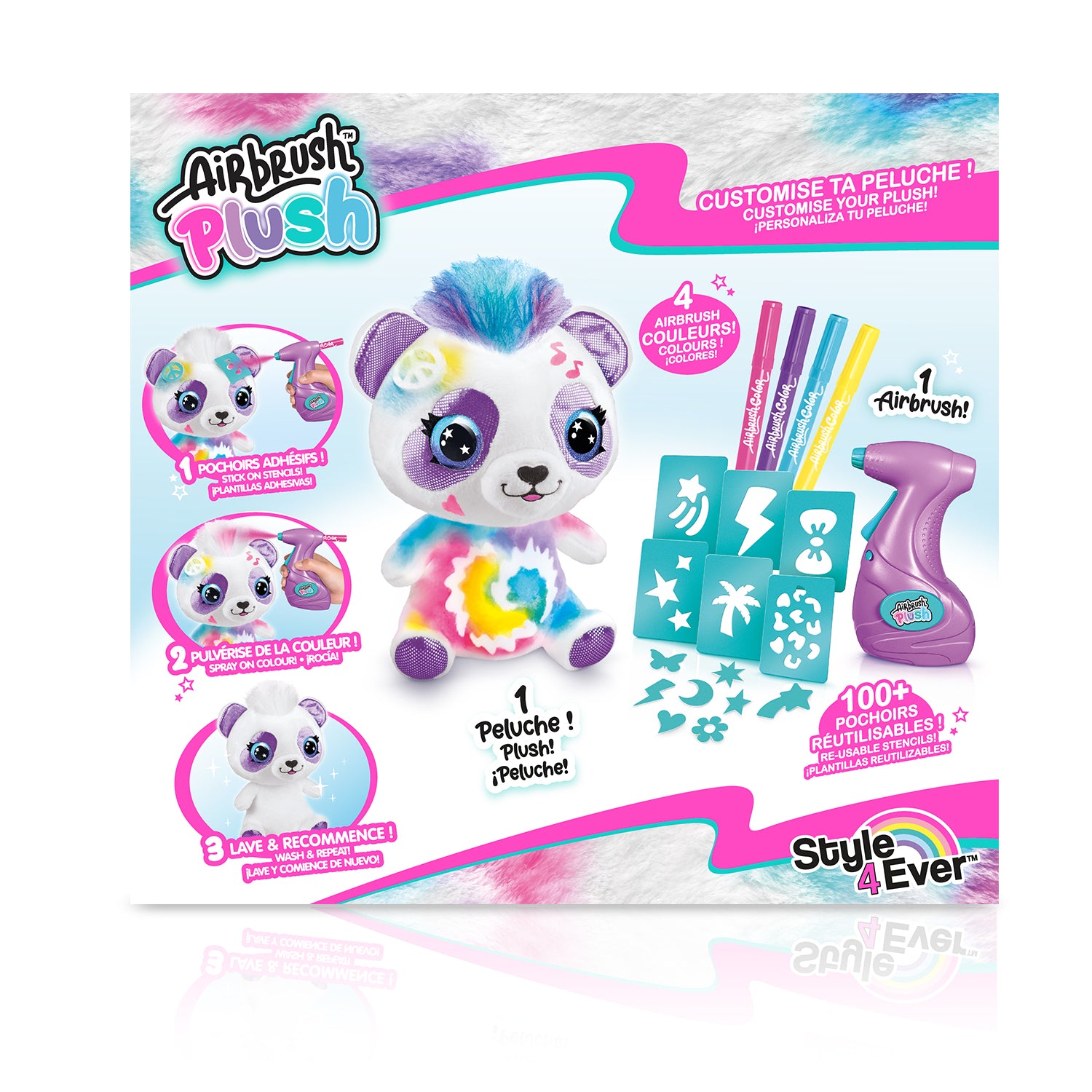 Peluche airbrush panda 25 cm