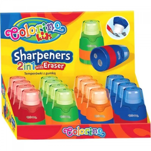 Colorino Sharpeners with eraser 2in1
