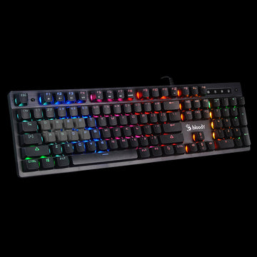 TASTATURA A4TECH - gaming, "Bloody gaming", cu fir 1.8m, 106 taste, format standard , taste cu membrana Mecha-Like, iluminare, USB, gri, "B500N" (timbru verde 0.8 lei) - 0