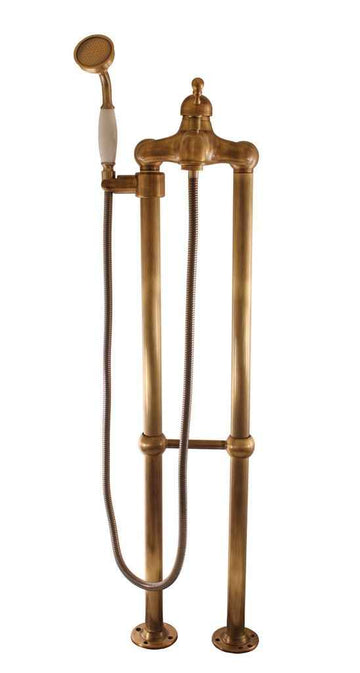 Mitigeur baignoire sur pied LABE avec douchette en laiton bronze 110 cm