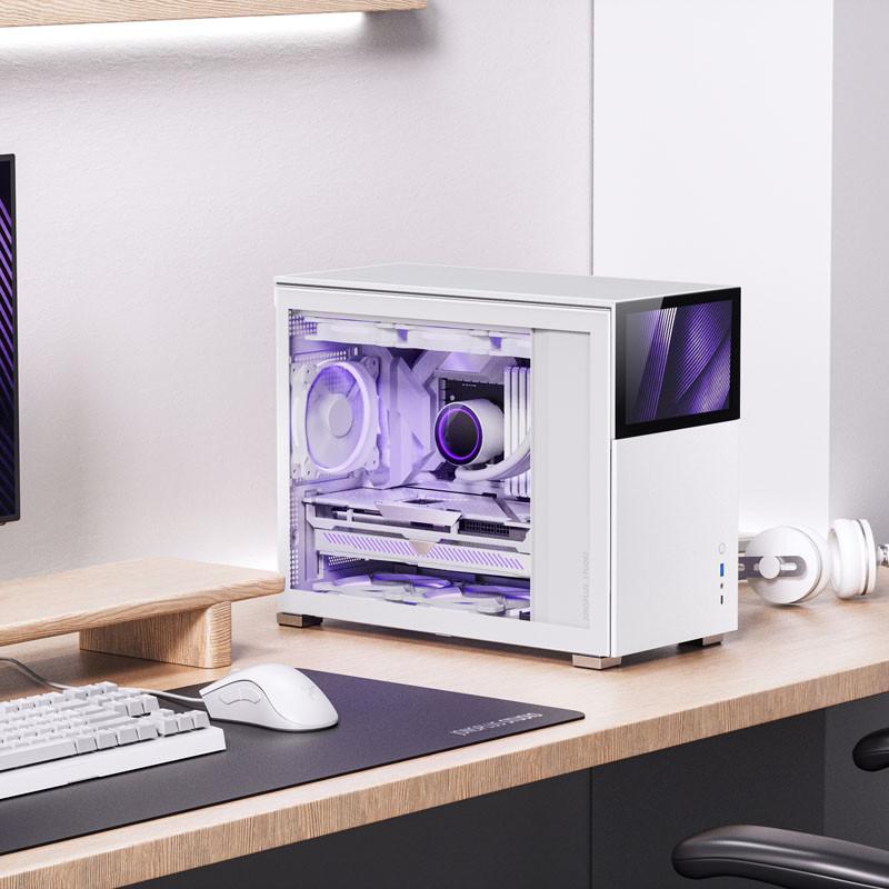Boîtier Jonsbo D31 Micro-ATX en verre trempé blanc