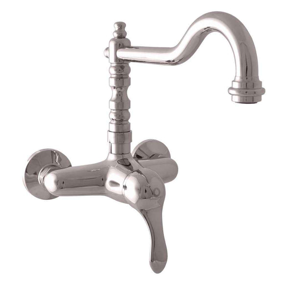 Mitigeur évier mural rétro LABE en laiton chromé