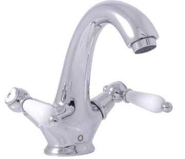 Mélangeur lavabo rétro MORAVA laiton chromé sans siphon