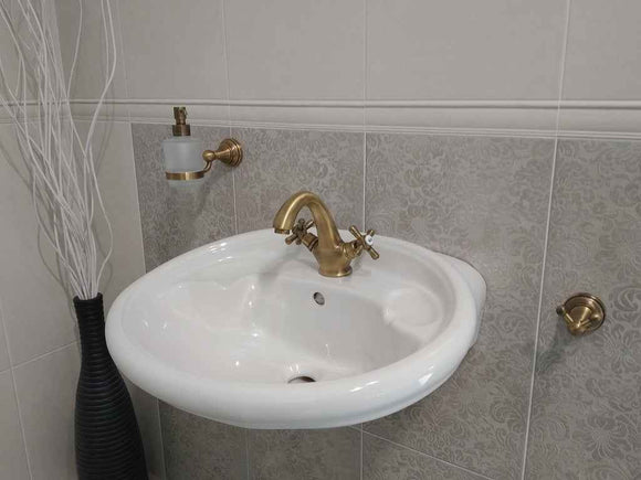 Mélangeur lavabo rétro MORAVA en laiton bronze