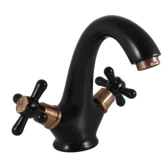 Mélangeur lavabo MORAVA laiton bronze noir mat sans pop up
