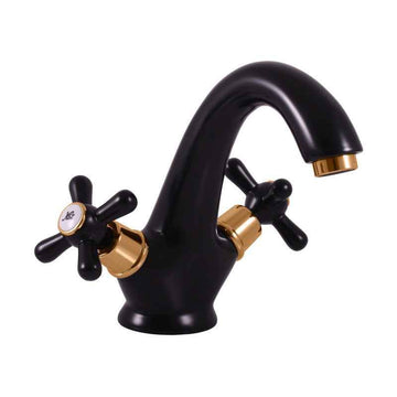 Mélangeur lavabo MORAVA laiton noir mat doré sans pop up