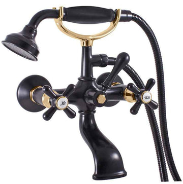 Mélangeur baignoire MORAVA RETRO laiton noir mat doré