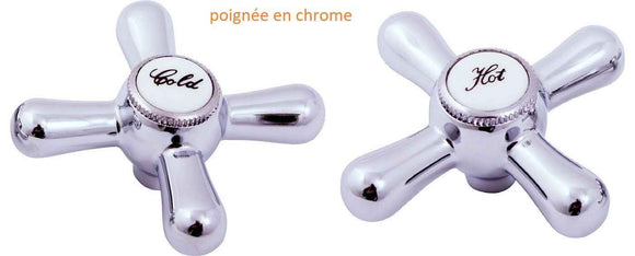 Mélangeur baignoire laiton chromé 5 trous MORAVA RETRO