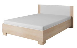 Lit 2 places MARKOS 160x200 cm avec sommier et lattes coloris chêne sonoma et blanc