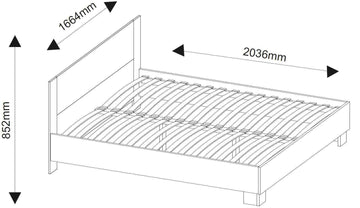 Lit 2 places MARKOS 160x200 cm avec sommier et lattes coloris pin anderson et chêne