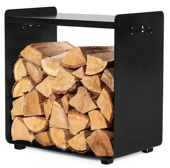 Porte bûches carré FUEGO en acier noir