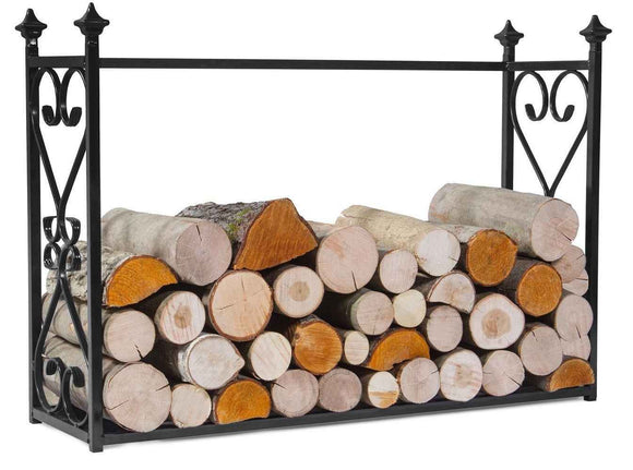 Porte bûches rectangulaire en acier noir "ALDI" 60x90x25 cm