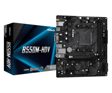Carte mère asrock b550m-hdv avec socket am4 micro atx amd b550