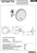 Miroir de douche grossissant mural avec LED 20 cm