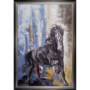 Tableau cadre en bois BLACK STALLION