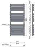 Radiateur sèche-serviette design vertical MARCELLA 51x120 cm en chrome