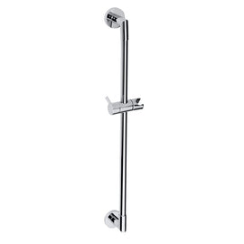 Rail de douche en chrome avec porte pommeau 90 cm - 0