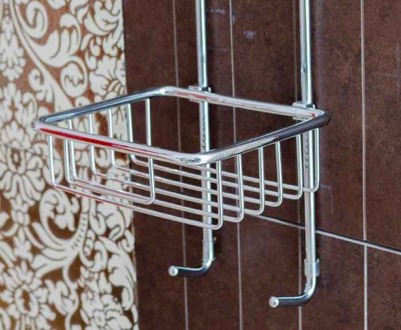 Porte objet de douche à accrocher CYTRO en laiton chromé 17x14x70 cm