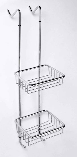 Porte objet de douche à accrocher CYTRO en laiton chromé 17x14x70 cm