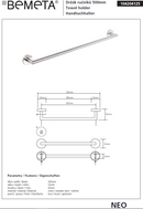 Porte-serviettes NEO en acier inoxydable 50x7x5,5 cm
