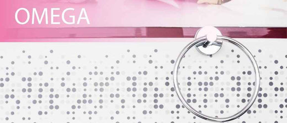 Anneau porte-serviette OMEGA laiton chromé 16x19x5,5cm