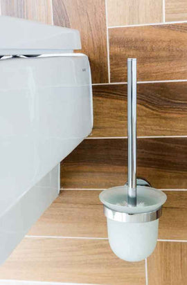 Goupillon de toilettes en verre brosse blanche OMEGA 11x36x14cm