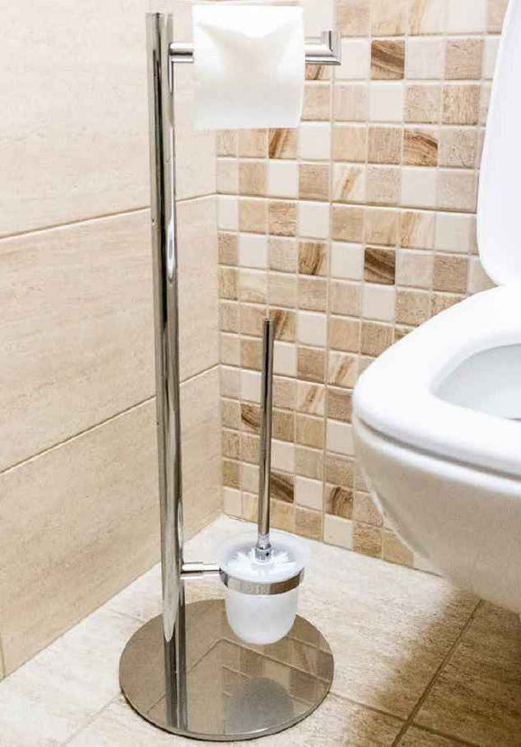 Serviteur de toilettes sur pied OMEGA 25x73x25 cm bol en verre