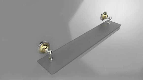 Tablette de douche murale en verre RETRO chromé doré 60x8,7x12 cm