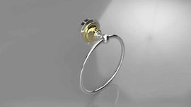 Anneau de serviette RETRO en laiton chromé doré 16x19x6,5 cm