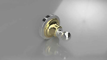 Patère RETRO en chrome-or 6,5x6,5x6,5 cm