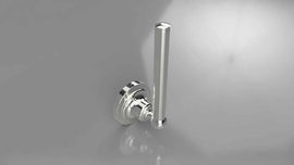 Dérouleur recharge papier toilette RETRO en laiton chromé 6,5x17x6,5 cm