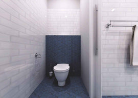 Goupillon de toilettes RETRO en laiton chromé, bol en verre 11x36x15 cm