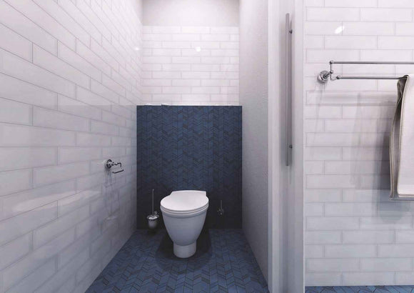 Goupillon de toilettes RETRO en laiton chromé, bol en verre 11x36x15 cm