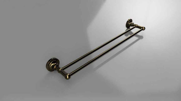Porte-serviette double RETRO en laiton bronze 66,5x6,5x12 cm
