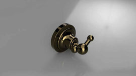 Patère double RETRO en laiton 6,5x6,5x6,5 cm