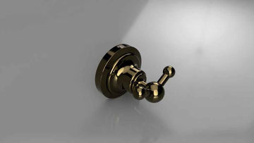 Patère double RETRO en laiton 6,5x6,5x6,5 cm