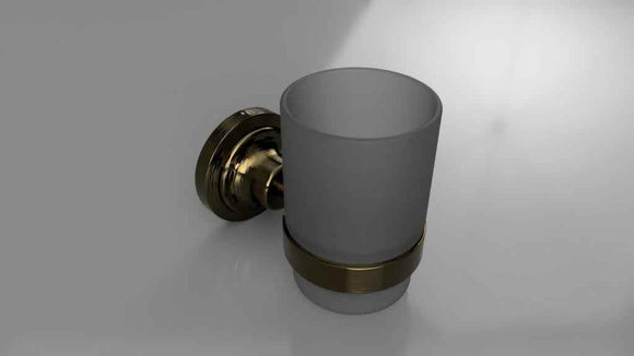 Porte brosses à dents en verre RETRO bronze 7x9,5x11,5 cm