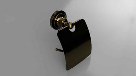 Dérouleur papier toilette avec couvercle RETRO bronze 14x15x10cm