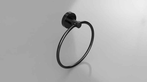 Porte serviette anneau DARK en laiton noir 15cm